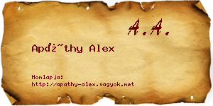 Apáthy Alex névjegykártya
