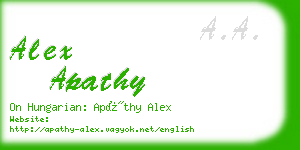 alex apathy business card